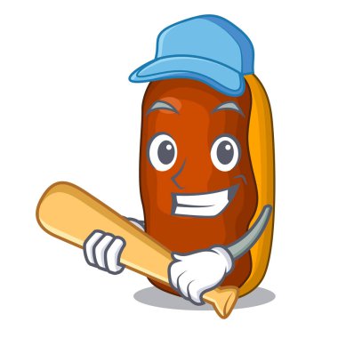 Beyzbol karakter pasta kek Çikolata izole çalmaya