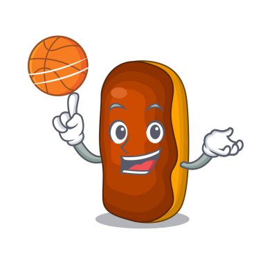 İle basketbol karakter pasta kek Çikolata izole