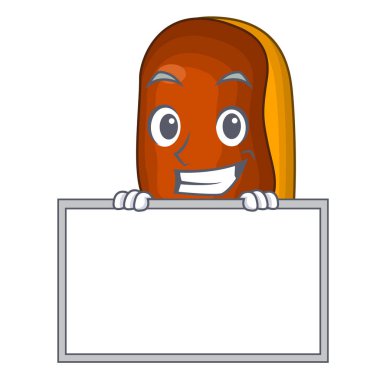 Yönetim Kurulu karakter pasta kek Çikolata izole ile sırıtarak