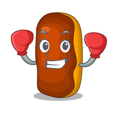 Boks karakter pasta kek Çikolata izole