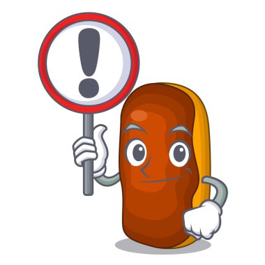 Çikolata izole işareti karakter pasta kek ile