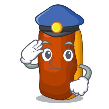 Polis pasta kek Çikolata izole karakter