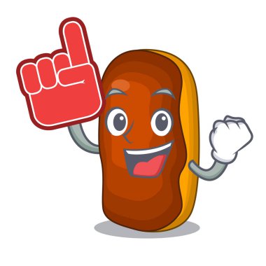 Köpük parmak karikatür kek pasta tereyağı çikolatalı dekore edilmiştir.