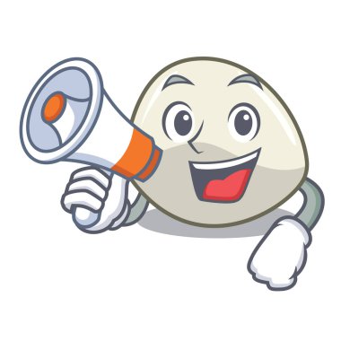 Megafon karakter karikatür ev yapımı organik mozzarella peyniri ile