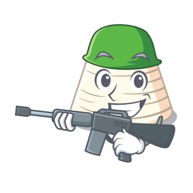 Ordu ricotta peyniri simge karakter karikatür vektör çizim