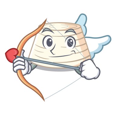 Aşk tanrısı ricotta peyniri simge karakter karikatür vektör çizim