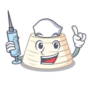 Hemşire yumuşak İtalyan ricotta peyniri karakter karikatür vektör çizim