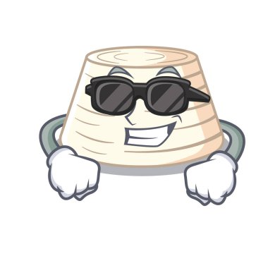 Süper cool yumuşak İtalyan ricotta peyniri karakter karikatür vektör çizim