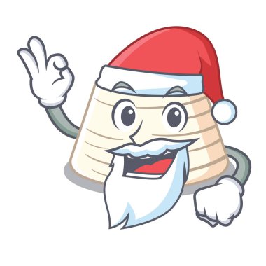 Santa taze ricotta peyniri maskot karikatür vektör çizim üzerinde