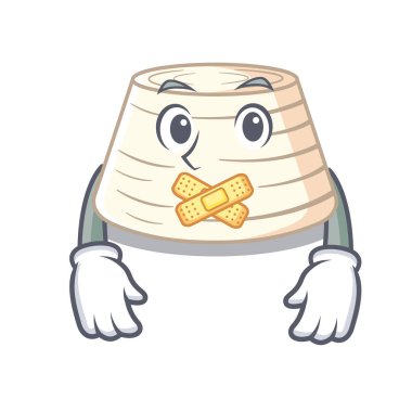 Maskot karikatür vektör çizim üzerinde sessiz taze ricotta peyniri