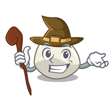 Cadı geleneksel İtalyan yemekleri mozzarella peynir maskot vektör çizim