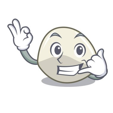 Bana mozzarella peyniri de maskot karikatür vektör illüstrasyon izole