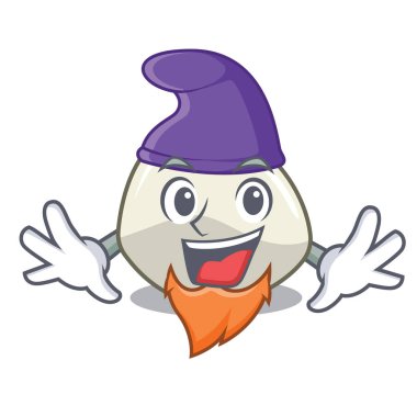 Elf karakter karikatür ev yapımı organik mozzarella peynir vektör çizim