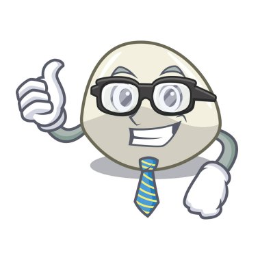 İşadamı karakter karikatür taze mozzarella peynir dilimleri illüstrasyon vektör