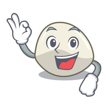 İyi karakter karikatür taze mozzarella peynir dilimleri vektör çizim