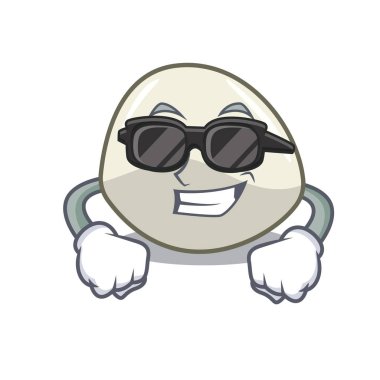 Süper cool karakter karikatür taze mozzarella peynir dilimleri vektör çizim