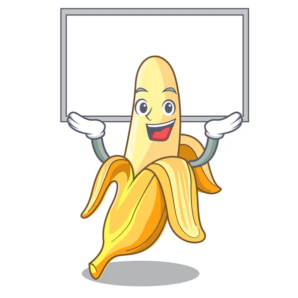 Board Ripe Banana Isolated Character Cartoon Vector Illustration — Stock Vector