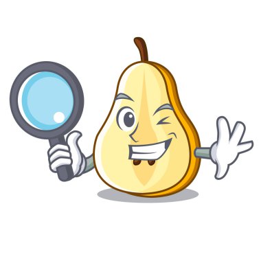 Dedektif olgun yeşil armut karakter vektör halat dilim