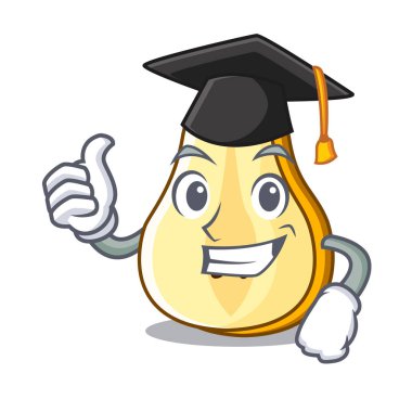 Olgun yeşil armut karakter vektör halat dilim mezuniyet