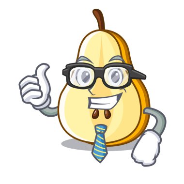 Olgun yeşil armut karakter vektör halat dilim işadamı