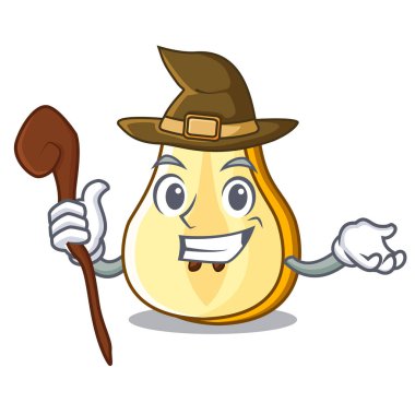 Çizgi film vektör illüstrasyon izole armut yarısı cadı