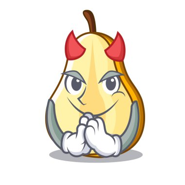 Armut yarısı üzerinde çizgi film vektör illüstrasyon izole şeytan