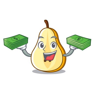 Armut yarısı üzerinde çizgi film vektör illüstrasyon izole para ile