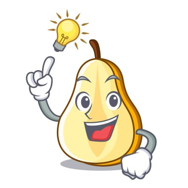 Taze sulu armut maskot karikatür vektör çizim dilimlenmiş bir fikrim var.