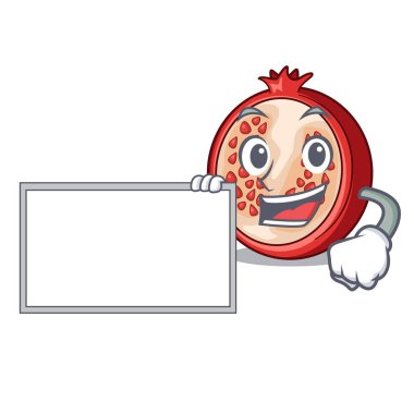 Karakter karikatür vektör illüstrasyon izole kurulu nar dilim ile