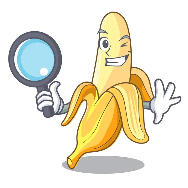 Detective Character Banana Fruit Market Vector Illustration — Stock Vector