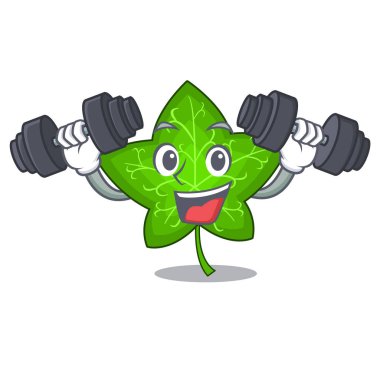 Fitness Ivy yaprak üzerinde karakter karikatür vektör illüstrasyon izole