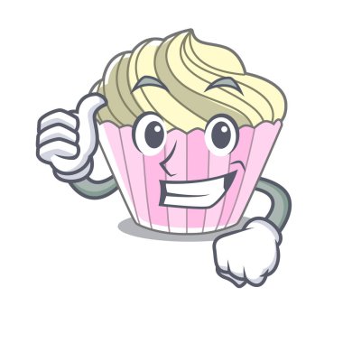 Ev yapımı beze pasta karakter karikatür vektör çizim üzerinde yaşasın