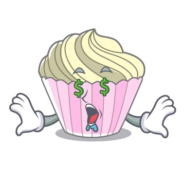 Para göz nefis beze pasta maskot karikatür vektör çizim üzerinde
