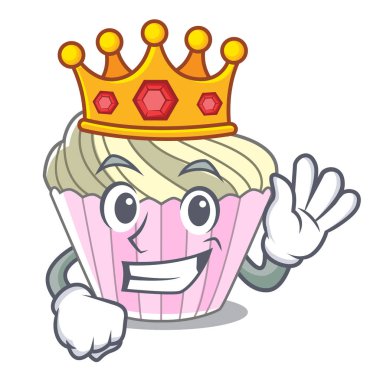 Kral nefis beze pasta maskot karikatür vektör çizim üzerinde