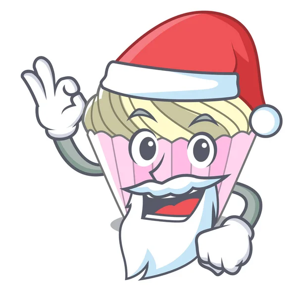 Gâteau Meringue Santa Délicieux Sur Illustration Vectorielle Dessin Animé Mascotte — Image vectorielle