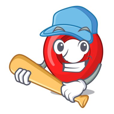 Beyzbol Gps navigasyon PIN karakter karikatür vektör çizim üzerinde oynama
