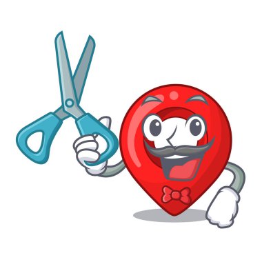 Berber Gps navigasyon karakter karikatür vektör çizim üzerinde pin