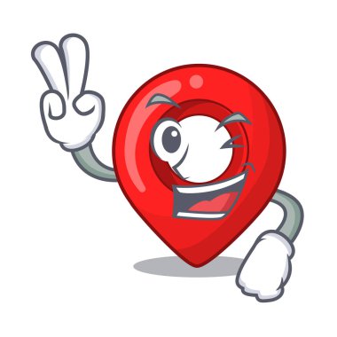 İki gezinti PIN konumu harita karakter karikatür vektör çizim parmak