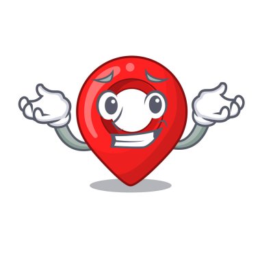 Sırıtan gezinti PIN konumu harita karakter karikatür vektör çizim