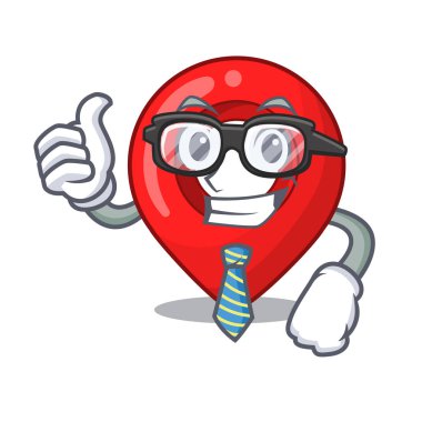 İşadamı gezinti PIN konumu harita karakter karikatür vektör çizim