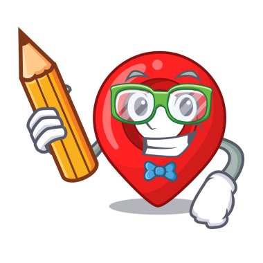 Öğrenci gezinti PIN konumu harita karakter karikatür vektör çizim