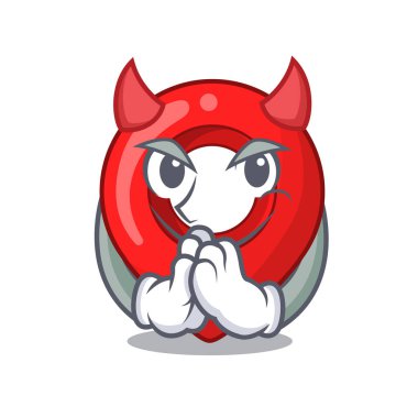 Şeytan harita işaretçi gezinti PIN maskot karikatür vektör çizim