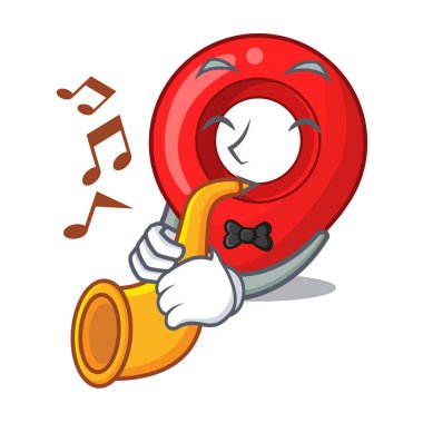 Trompet harita işaretçi gezinti PIN maskot karikatür vektör çizim ile