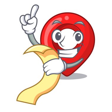 Menü harita işaretçi gezinti PIN maskot karikatür ile