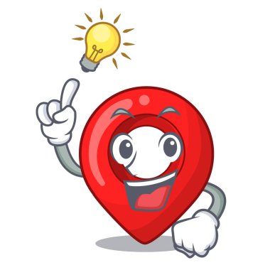 Bir fikir harita işaretleyici gezinti PIN maskot çizgi film var