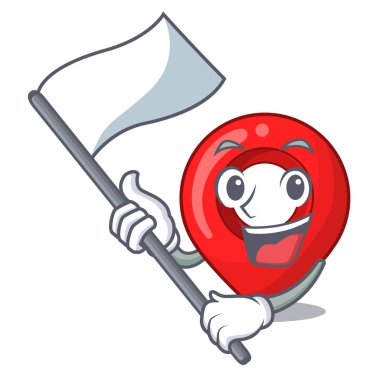 Bayrak harita işaretleyici gezinti PIN maskot karikatür ile