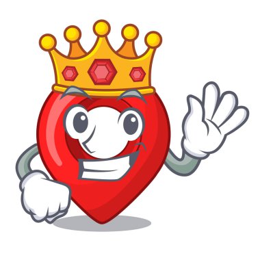 Kral harita işaretleyici gezinti PIN maskot karikatür vektör çizim