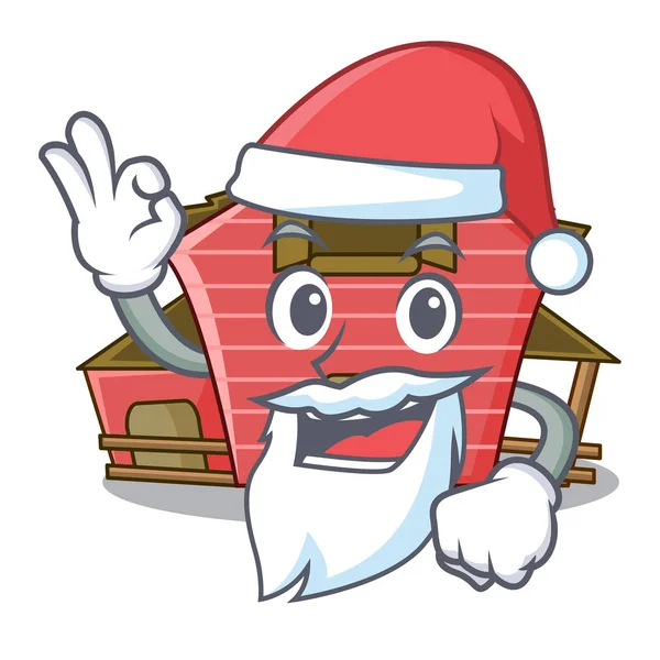 Santa Red Storage Barn Isolated Mascot Vector Illustration — Stock Vector