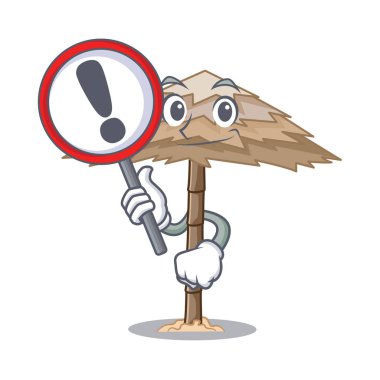 İşareti beach barınak binalar ile palm karikatür vektör çizim ile