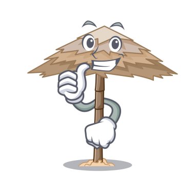 Karakter tropikal kum plaj barınak resort vektör çizim yaşasın